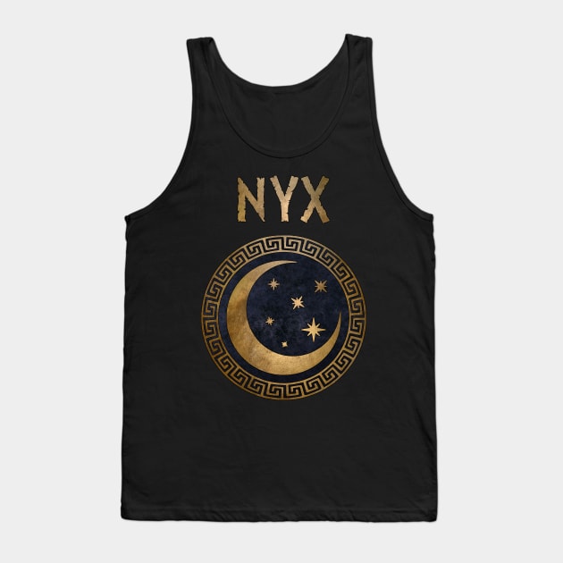 Nyx Greek Goddess of Night Ancient Symbol Tank Top by AgemaApparel